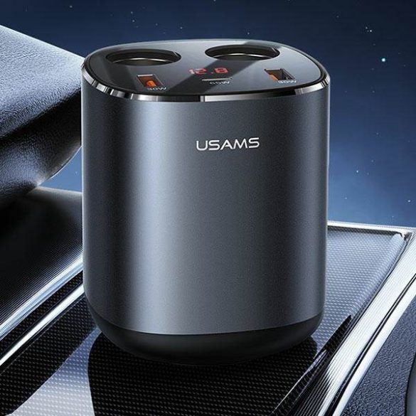 USAMS autós elosztó 2xUSB-A/ 1xUSB-C C28 245W szürke CC151TC01 (US-CC151)