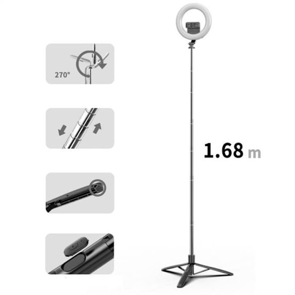 USAMS tripod állvány LED lámpával fekete ZB241ZJ01 (US-ZB241)