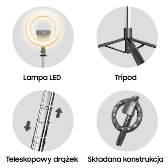 USAMS tripod állvány LED lámpával fekete ZB241ZJ01 (US-ZB241)