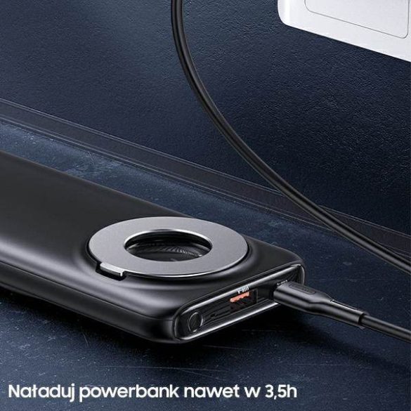 USAMS Powerbank PB62 10000mAh 20W QC3.0+PD mágneses vezeték nélküli gyorstöltés fekete 10KCD17101 (US-CD171)