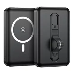   USAMS Powerbank PB64 10000mAh 20W QC3.0+PD mágneses vezeték nélküli gyorstöltés fekete 10KCD17301 (US-CD173)