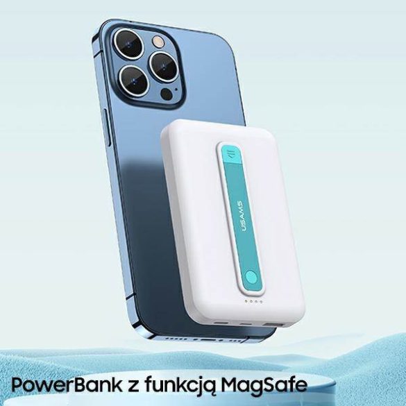 USAMS Powerbank PB64 10000mAh 20W QC3.0+PD mágneses vezeték nélküli gyorstöltés fekete 10KCD17301 (US-CD173)