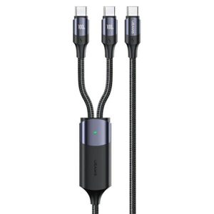 USAMS kábel U71 2xUSB-C - USB-C 1,2m 100W PD gyorstöltés fekete SJ551USB01 (US-SJ551)