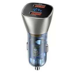   USAMS autós töltő C29 45W 2xUSB-A gyorstöltő világos arany CC154CC01(US-CC154)