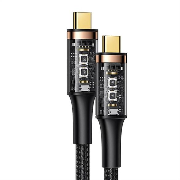 USAMS kábel U72 USB-C - USB-C 100W PD Thunderbolt 3 5A 0.8m fekete SJ553USB01 (US-SJ553) (US-SJ553)