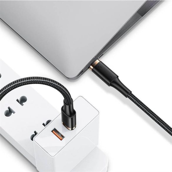 USAMS kábel U72 USB-C - USB-C 100W PD Thunderbolt 3 5A 0.8m fekete SJ553USB01 (US-SJ553) (US-SJ553)