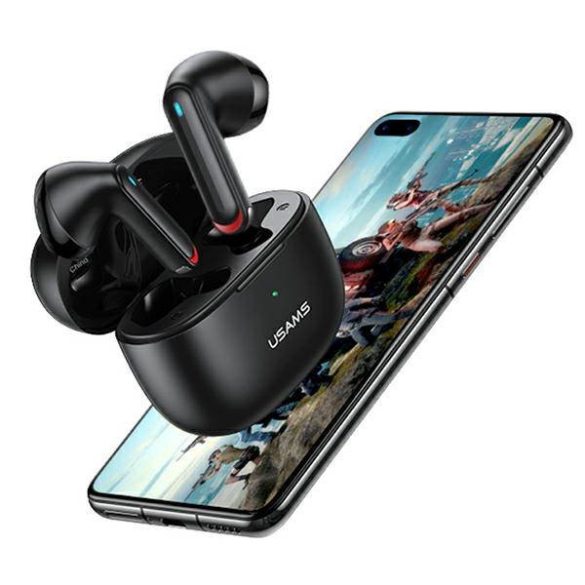 USAMS Bluetooth fülhallgató 5.2 TWS NX10 Series Dual mic vezeték nélküli fekete BHUNX01