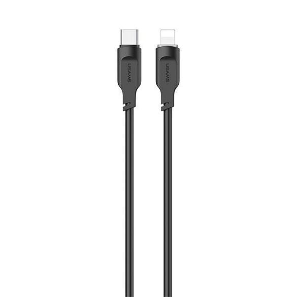 USAMS kábel USB-C - Lightning PD gyorstöltés Lithe sorozat 1,2m 20W fekete SJ566USB01 (US-SJ566)