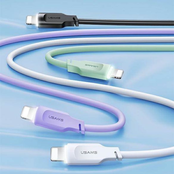 USAMS kábel USB-C - Lightning PD gyorstöltés Lithe sorozat 1,2m 20W fekete SJ566USB01 (US-SJ566)