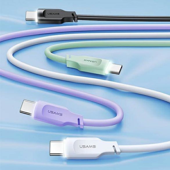 USAMS kábel USB-C - USB-C PD gyorstöltés 1,2m 100W Lithe Series fehér SJ567USB02 (US-SJ567)