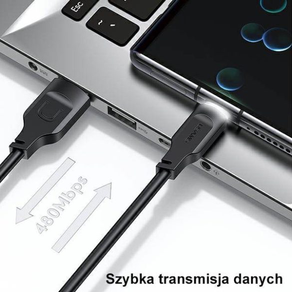 USAMS kábel USB-C PD gyorstöltő 1,2m 6A Lithe sorozat fehér SJ568USB02(US-SJ568)