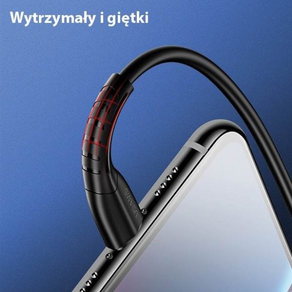 USAMS kábel U35 microUSB 2A gyorstöltés 1m fekete SJ365USB01 (US-SJ365)