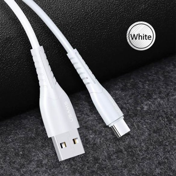 USAMS kábel U35 microUSB 2A gyorstöltés 1m fehér SJ365USB02 (US-SJ365)