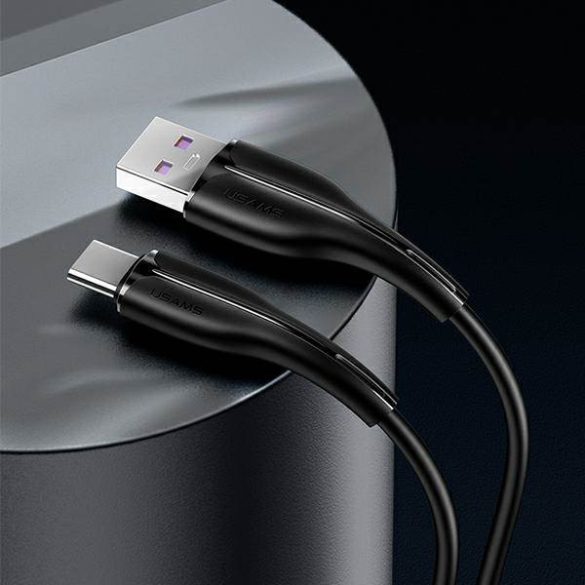 USAMS kábel U38 USB-C 5A gyorstöltés OPPO/HuaweiWEI 1m fekete SJ376USB01 (US-SJ376)
