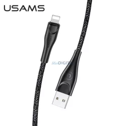   USAMS kábel fonott U41 lightning 1m 2A fekete SJ391USB01 (US-SJ391) gyorstöltés