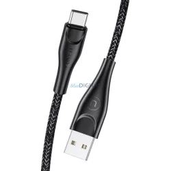  USAMS kábel fonott U41 USB-C 1m 2A fekete SJ392USB01 (US-SJ392) gyorstöltés