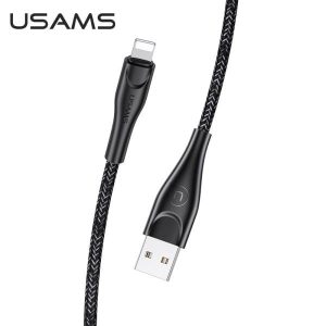 USAMS kábel fonott U41 lightning 2m 2A fekete SJ394USB01 (US-SJ394) gyorstöltés