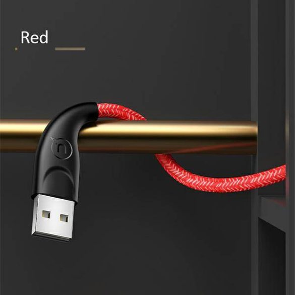 USAMS kábel fonott U41 USB-C 2m 2A piros SJ395USB02 (US-SJ395)