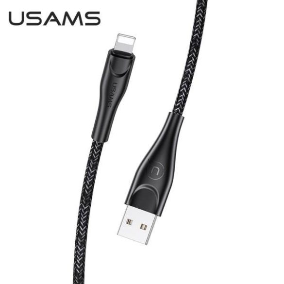 USAMS kábel fonott U41 lightning 3m 2A fekete SJ397USB01 (US-SJ397) gyorstöltés