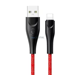   USAMS kábel fonott U41 lightning 3m 2A piros SJ397USB02 (US-SJ397) gyorstöltés