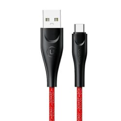   USAMS kábel fonott U41 USB-C 3m 2A piros SJ398USB02 (US-SJ398) gyorstöltés