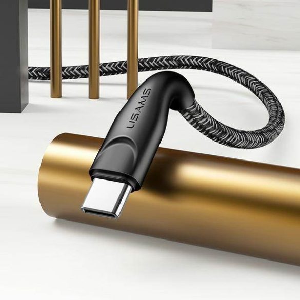 USAMS kábel fonott U41 USB-C 3m 2A piros SJ398USB02 (US-SJ398) gyorstöltés