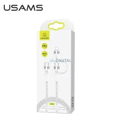   USAMS kábel fonott U31 USB-C - USB-C /lightning 60W PD gyorstöltés fehér SJ403USB02 (US-SJ403)