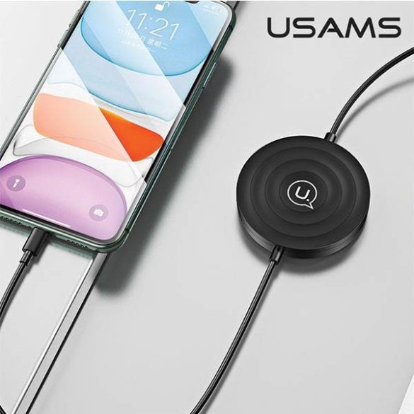 USAMS indukciós töltő US-CC096 10W z kablem lightning fekete CC96WH01