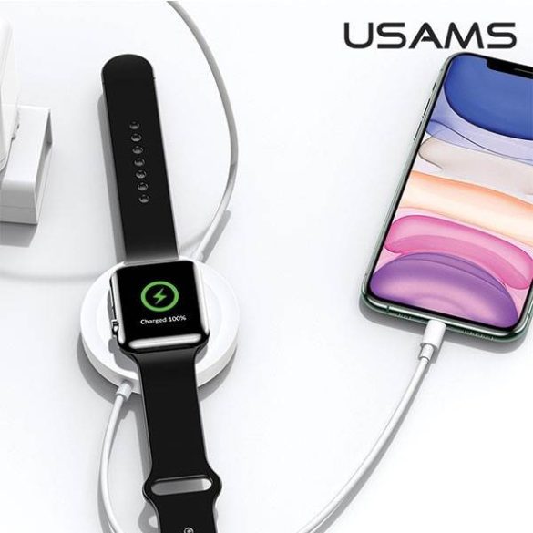 USAMS indukciós töltő US-CC096 10W z kablem lightning fekete CC96WH01