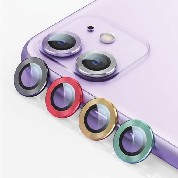 USAMS Camera Lens edzett üveg iPhone 11 Pro kameralencsére fém kerettel ezüst BH571JTT03 (US-BH571)