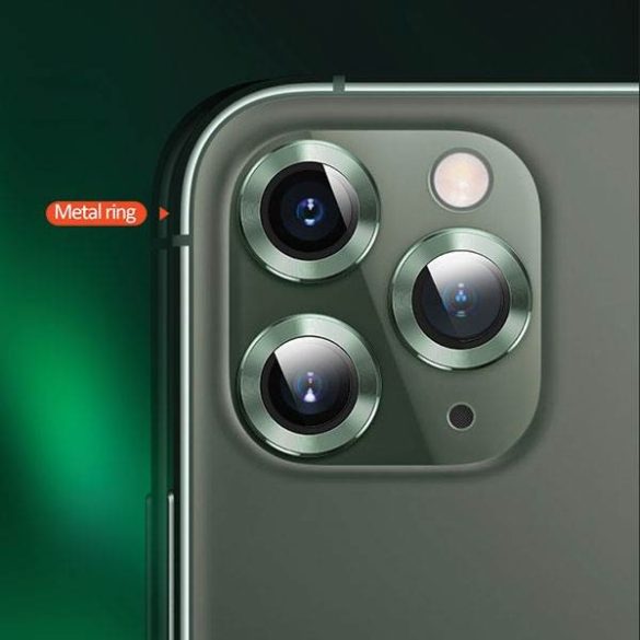 USAMS Camera Lens edzett üveg iPhone 11 Pro kameralencsére fém kerettel ezüst BH571JTT03 (US-BH571)