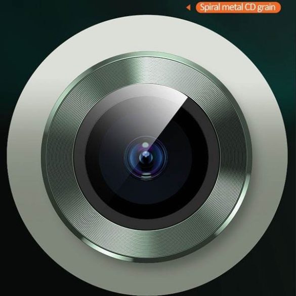 USAMS Camera Lens edzett üveg iPhone 11 kameralencsére fém kerettel zöld BH572JTT05 (US-BH572)