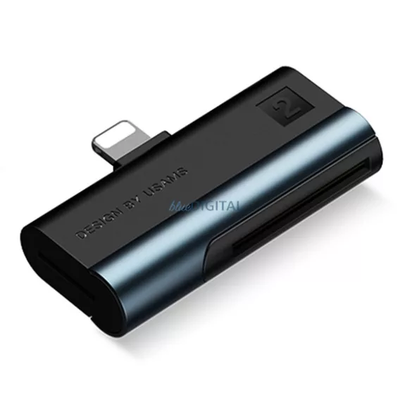 USAMS SD/microSD kártyaolvasó lightning csatlakozóval (US-SJ430) - acélszürke