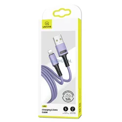   USAMS kábel U52 lightning 2A gyorstöltés 1m lila SJ434USB04 (US-SJ434)