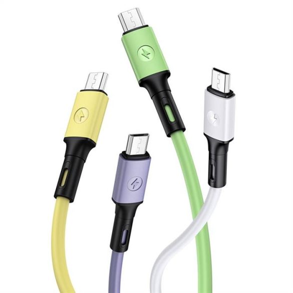 USAMS kábel U52 microUSB 2A gyorstöltés 1m zöld SJ435USB02 (US-SJ435)