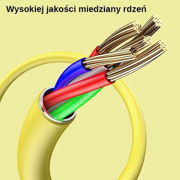 USAMS kábel U52 microUSB 2A gyorstöltés 1m sárga SJ435USB03 (US-SJ435)