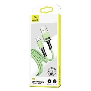 USAMS kábel U52 USB-C 2A gyorstöltés 1m zöld SJ436USB02 (US-SJ436)