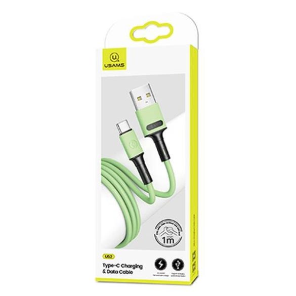 USAMS kábel U52 USB-C 2A gyorstöltés 1m zöld SJ436USB02 (US-SJ436)