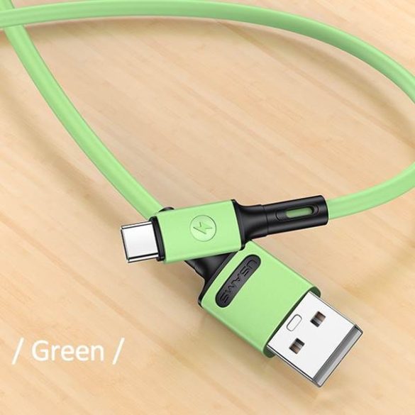 USAMS kábel U52 USB-C 2A gyorstöltés 1m zöld SJ436USB02 (US-SJ436)