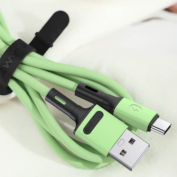 USAMS kábel U52 USB-C 2A gyorstöltés 1m zöld SJ436USB02 (US-SJ436)