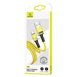   USAMS kábel U52 USB-C 2A gyorstöltés 1m sárga SJ436USB03 (US-SJ436)