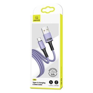 USAMS kábel U52 USB-C 2A gyorstöltés 1m lila SJ436USB04 (US-SJ436)