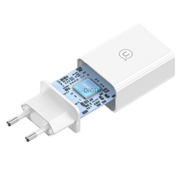 USAMS SCXLTZ01 SC Series hálózati töltő 1xUSB-A csatlakozással és USB-A - microUSB kábellel 18W - fehér