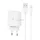 USAMS SC Series 18W hálózati töltő + Lightning/USB-A gyorstöltő kábel - fehér
