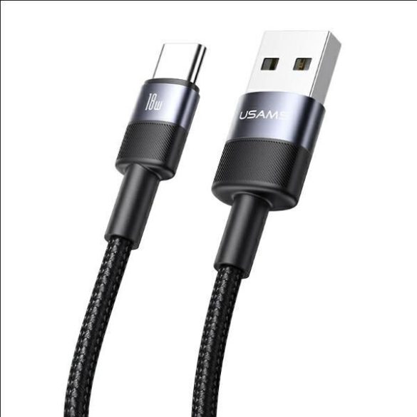 USAMS SJ718 USB-A - Type-C kábel 3A 1.2m - fekete