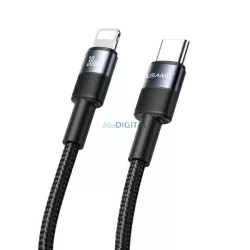 USAMS SJ729 Type-C - Lightning kábel 30W 1.2m - fekete