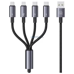   USAMS US-SJ739 Sufeng Series USB-A - Type-C/Lightning/micro USB kábel 15W 1.2m - fekete