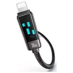   Usams SJ743USB02 Meteor Series Type-C - Lightning kábel 30W 120cm - fekete