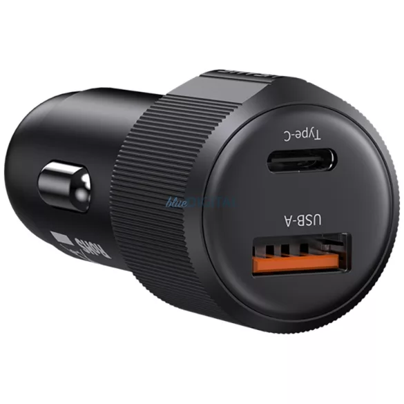 Autótöltő USAMS YT sorozat CC283 60W 1xUSB-A 1xUSB-C fekete