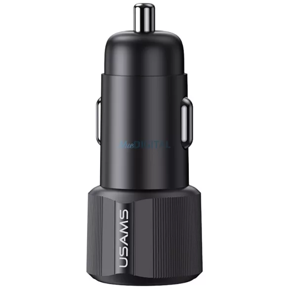 Autótöltő USAMS YT sorozat CC283 60W 1xUSB-A 1xUSB-C fekete